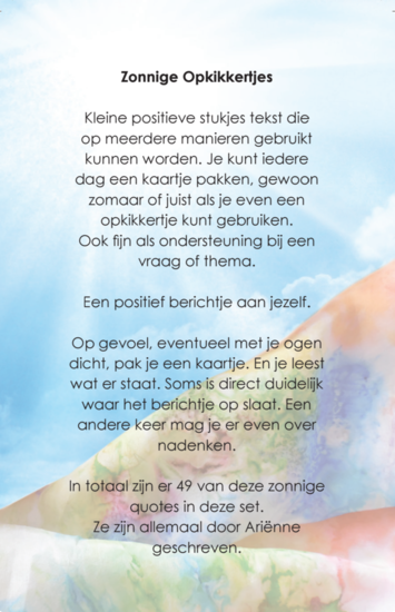 Detail kaart uit Zonnige Opkikkertjes met quote