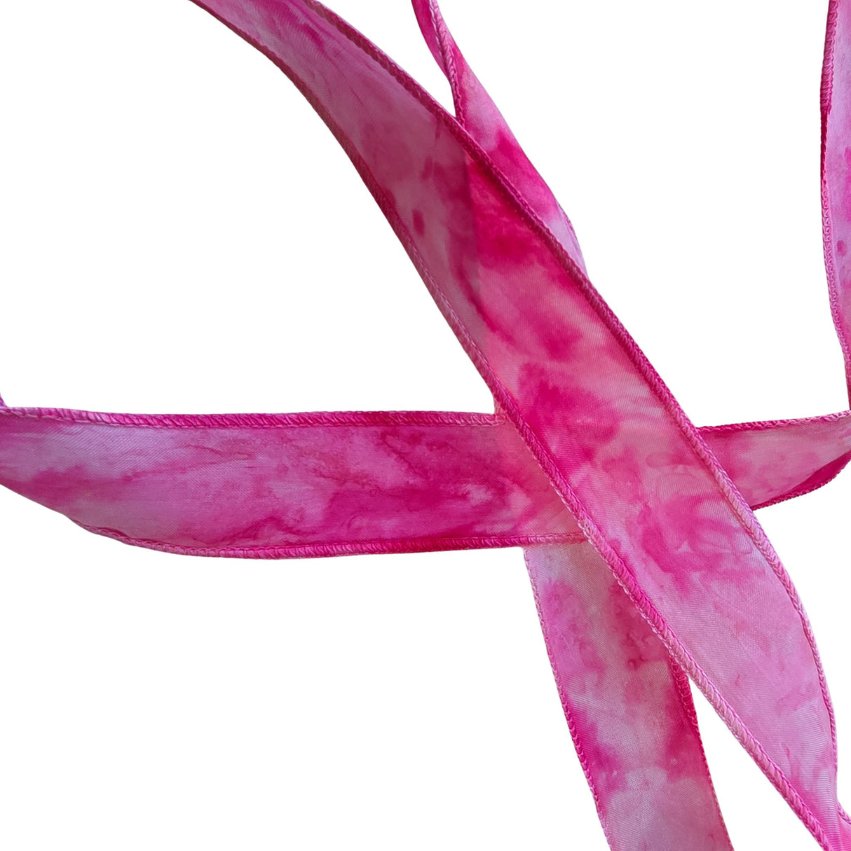 Zijden haarlint RozeVegen - 110 x 2 cm - roze tinten