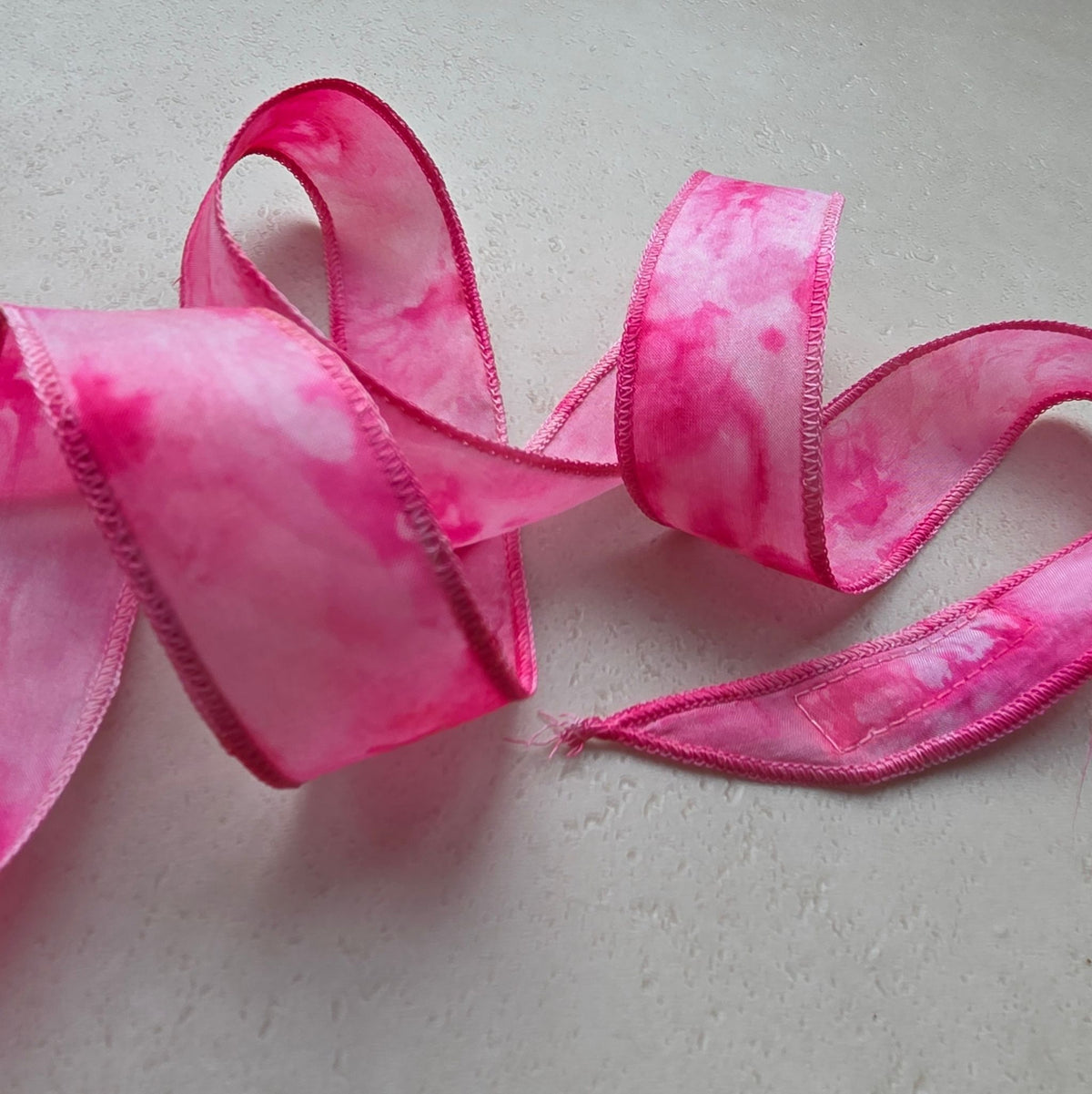 Zijden haarlint RozeVegen - 110 x 2 cm - roze tinten