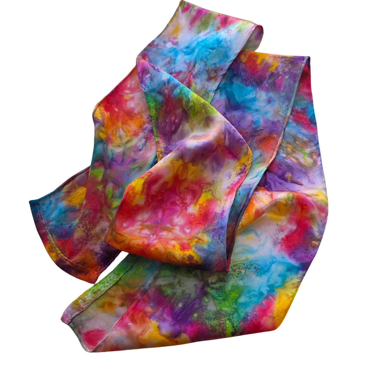 Zijden haarlint TussenRegenIn - 150x10 cm - regenboogtinten