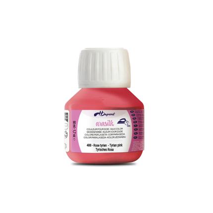 arasilk zijdeverf rose tyrien 488 roze 50 ml zijde wol katoen linnen