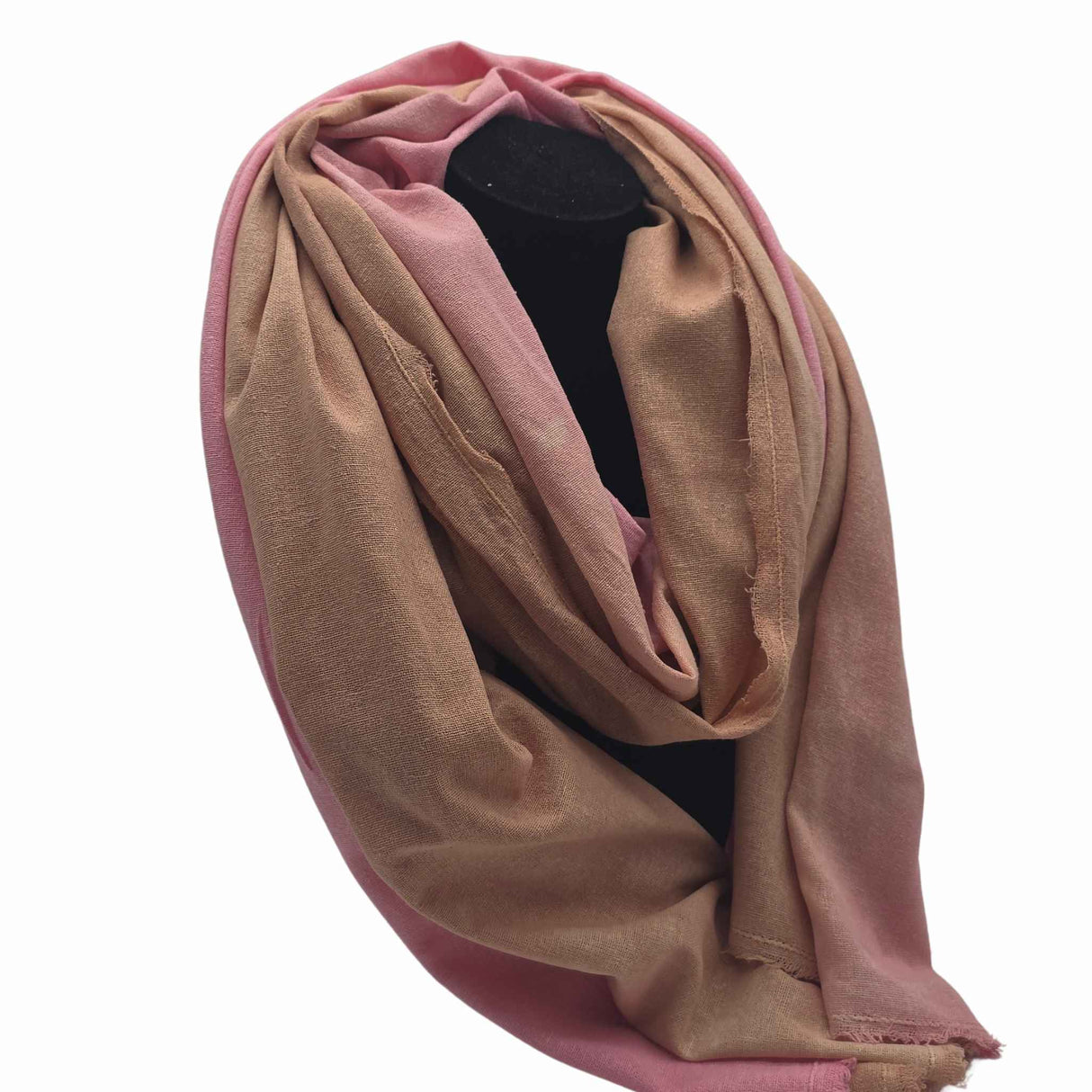 handgeverfde bourettezijden doek naturel en kleur