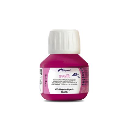 arasilk zijdeverf magenta 460 roze 50 ml zijde wol katoen linnen
