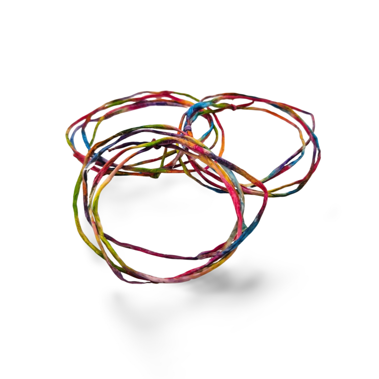 Handgeschilderd zijden armbandje Verwondering regenboog
