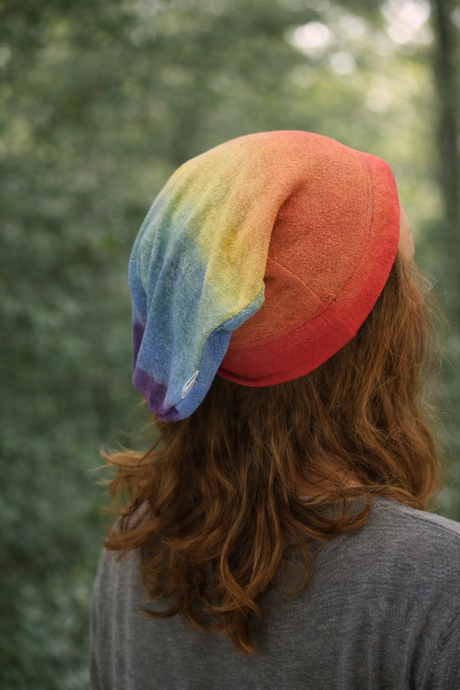 Zijden baggy beanie chemo volwassene gedragen gebruikssituatie