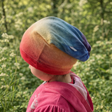 Detail baggy beanie kind bourette zijde