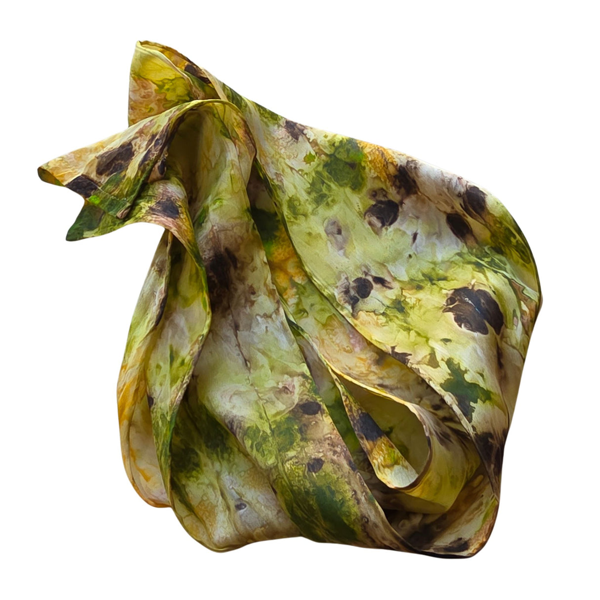 Zijden haarlint 10 cm ZonneBloem - 150x10 cm - groen bruin tinten
