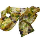 Zijden haarlint 10 cm ZonneBloem - 150x10 cm - groen bruin tinten