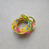 Handgeschilderd zijden armbandje Lente groen geel