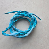 Handgeschilderd zijden armbandje Oceaan blauw turquoise