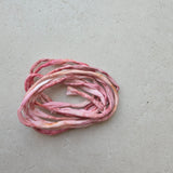 Handgeschilderd zijden armbandje Open hart roze goud