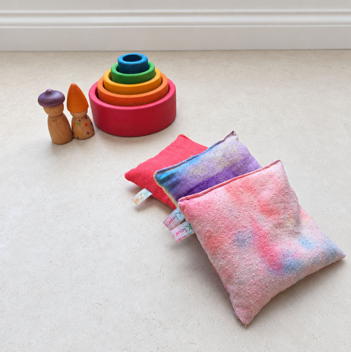 RegenboogDans | set van 3 zijden pittenzakjes
