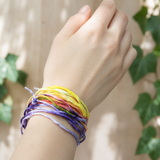 Zijden armbandje handgemaakt zonnestraaldraadje