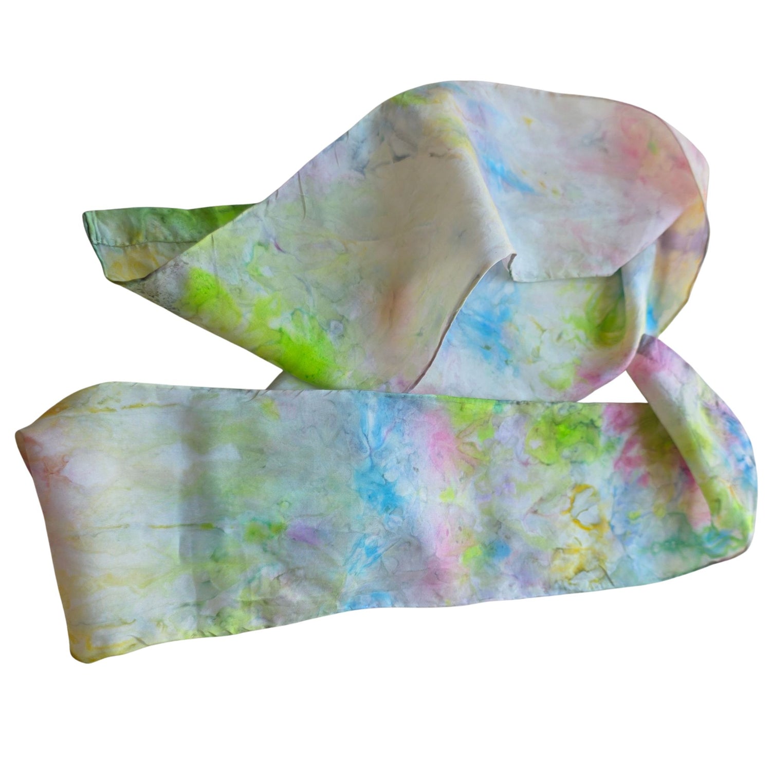 Zijden haarlint In alle Zachtheid - 150x10 cm - zachte regenboogtinten