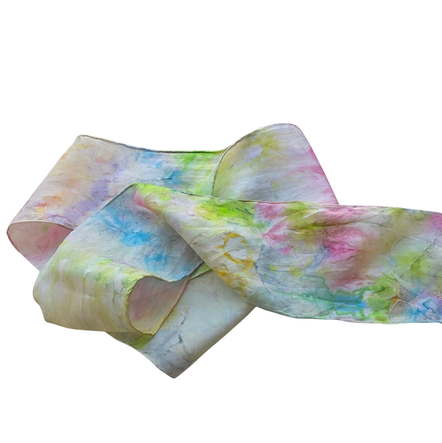 Zijden haarlint In alle Zachtheid - 150x10 cm - zachte regenboogtinten