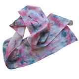 Zijden haarlint RozeBloempjes - 150x10 cm - roze- grijs tinten