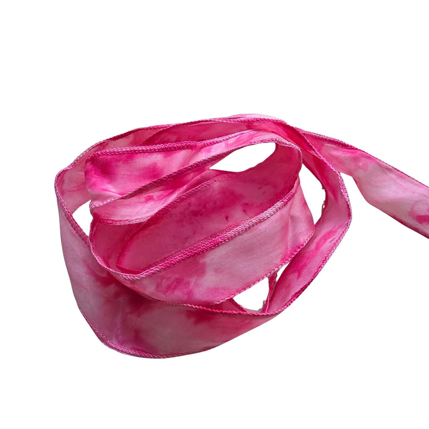 Zijden haarlint RozeVegen - 110 x 2 cm - roze tinten