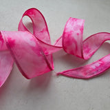 Zijden haarlint RozeVegen - 110 x 2 cm - roze tinten