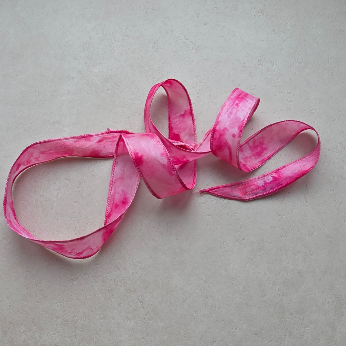 Zijden haarlint RozeVegen - 110 x 2 cm - roze tinten