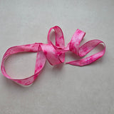 Zijden haarlint RozeVegen - 110 x 2 cm - roze tinten
