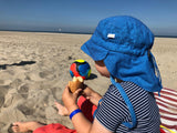 Zijden baby zonnehoed met klep – bourette zijde UV bescherming