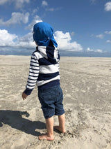 Zijden baby zonnehoed met klep – bourette zijde UV bescherming