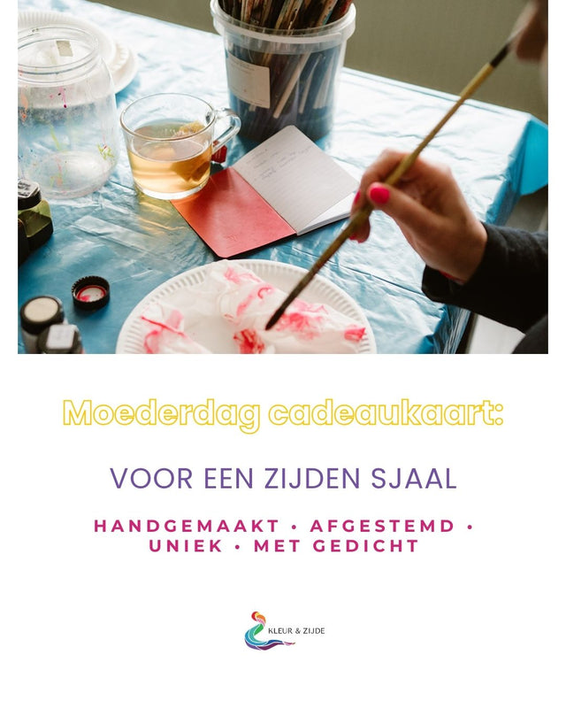 Cadeaukaart Moederdag - handgeschilderde zijden sjaal