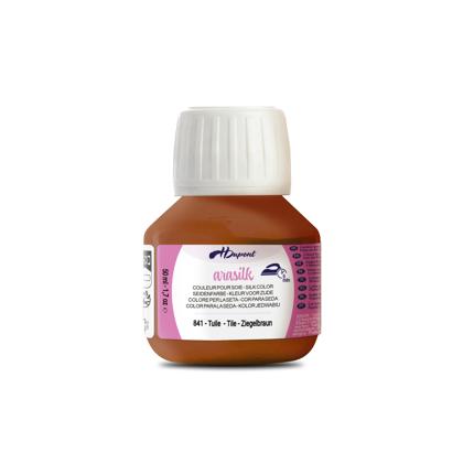 arasilk zijdeverf tuile 841 terracotta 50 ml zijde wol katoen linnen