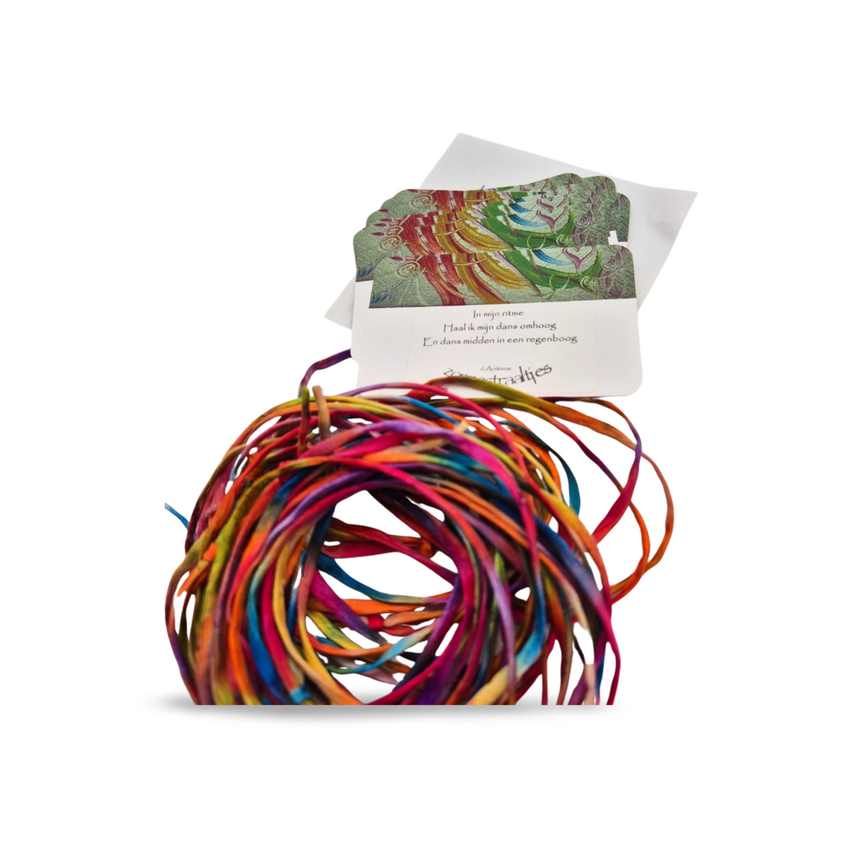 Handgeschilderd zijden armbandje Ritme regenboog Ritme