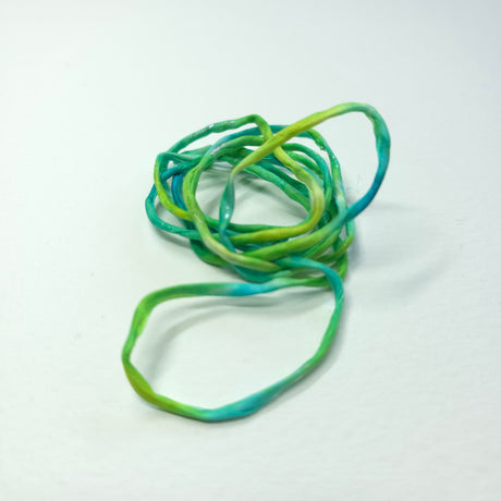 zijden armbandje groen blauw zilver handgeschilderd groei