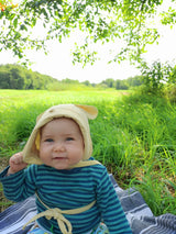 Zijden baby bonnet zon – UV bescherming bourette zijde