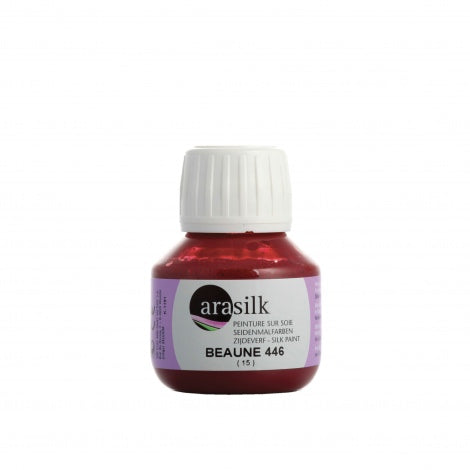 arasilk zijdeverf beaune 446 roodbruin 50 ml zijde wol katoen linnen
