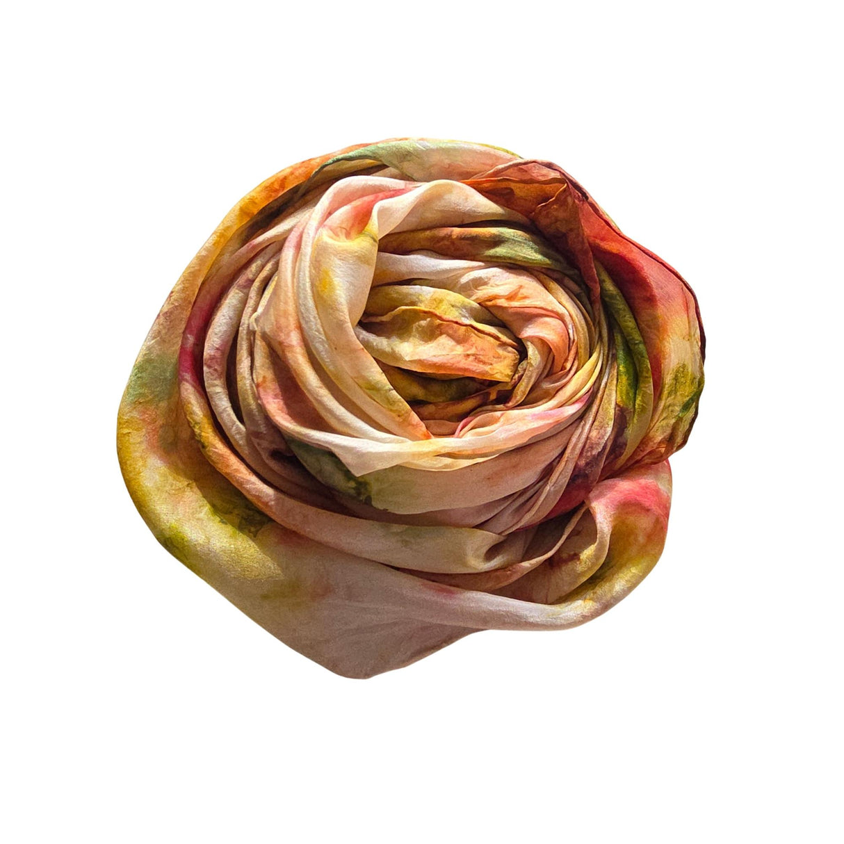 Handgeschilderde zijden sjaal Levenskracht 220x110 cm herfsttinten