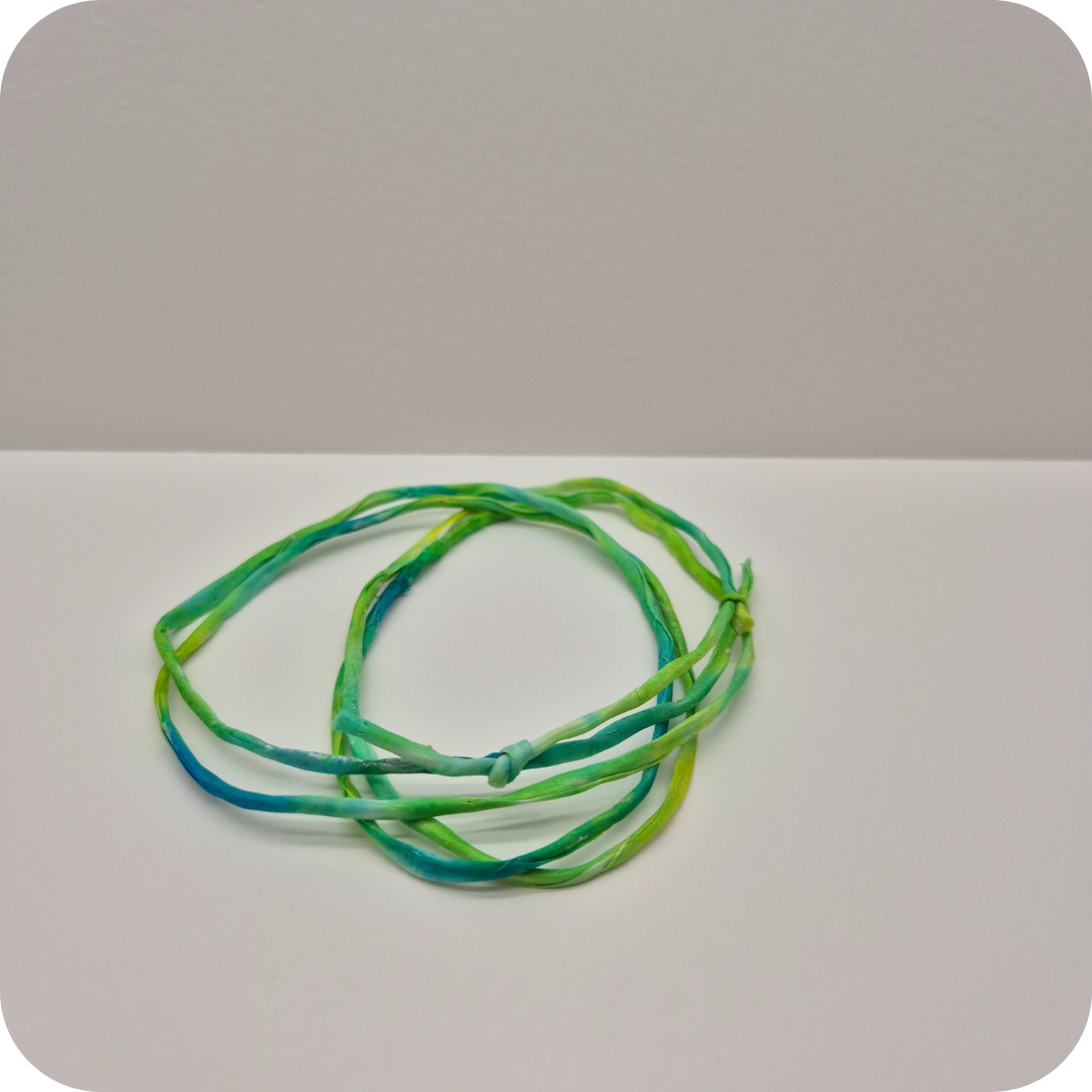 Handgeschilderd zijden armbandje Natuurkracht groen