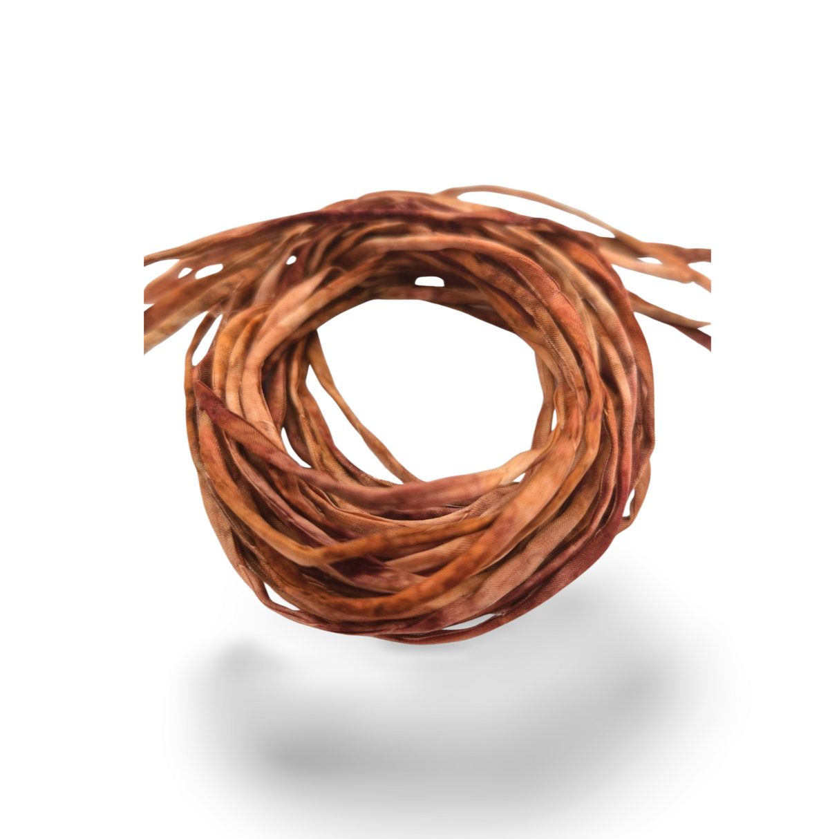 Zijden armbandje Herfst bruin koper handgeschilderd