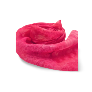 Handgeschilderde zijden sjaal RozeRood 180x45 cm rood- rozetinten