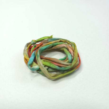 zijden armbandje groen blauw bruin handgeschilderd natuur