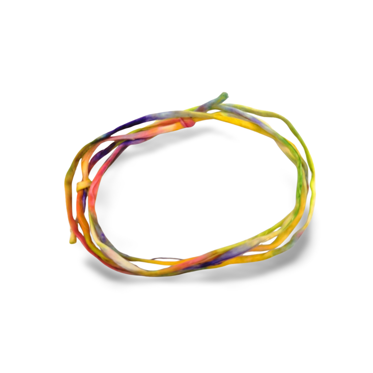 Handgeschilderd zijden armbandje Lente groen geel