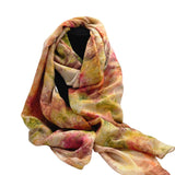 Handgeschilderde zijden sjaal Levenskracht 220x110 cm herfsttinten