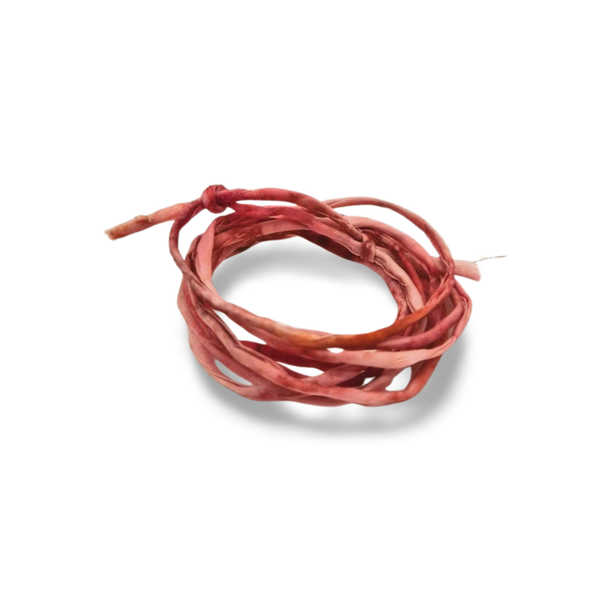 Handgeschilderd zijden armbandje Open hart roze goud