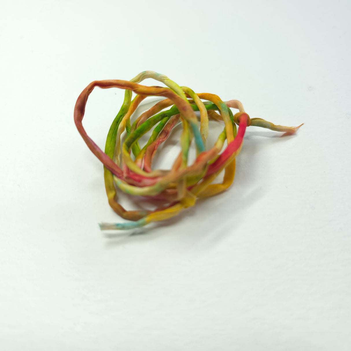 zijden armbandje geel groen oranje handgeschilderd natuurlijk