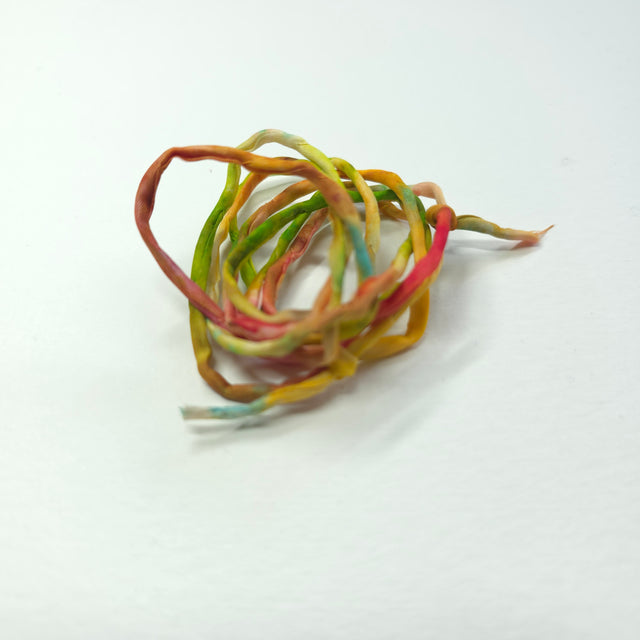 zijden armbandje geel groen oranje handgeschilderd natuurlijk