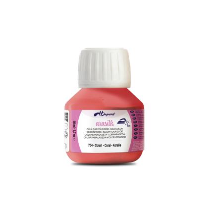 arasilk zijdeverf corail 754 koraal 50 ml zijde wol katoen linnen