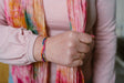 zijden armbandje handgeschilderd zonnestraaldraadje kleur