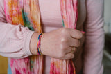 zijden armbandje handgeschilderd zonnestraaldraadje kleur
