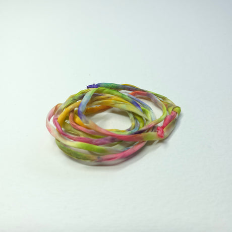 zijden armbandje groen geel roze handgeschilderd lente