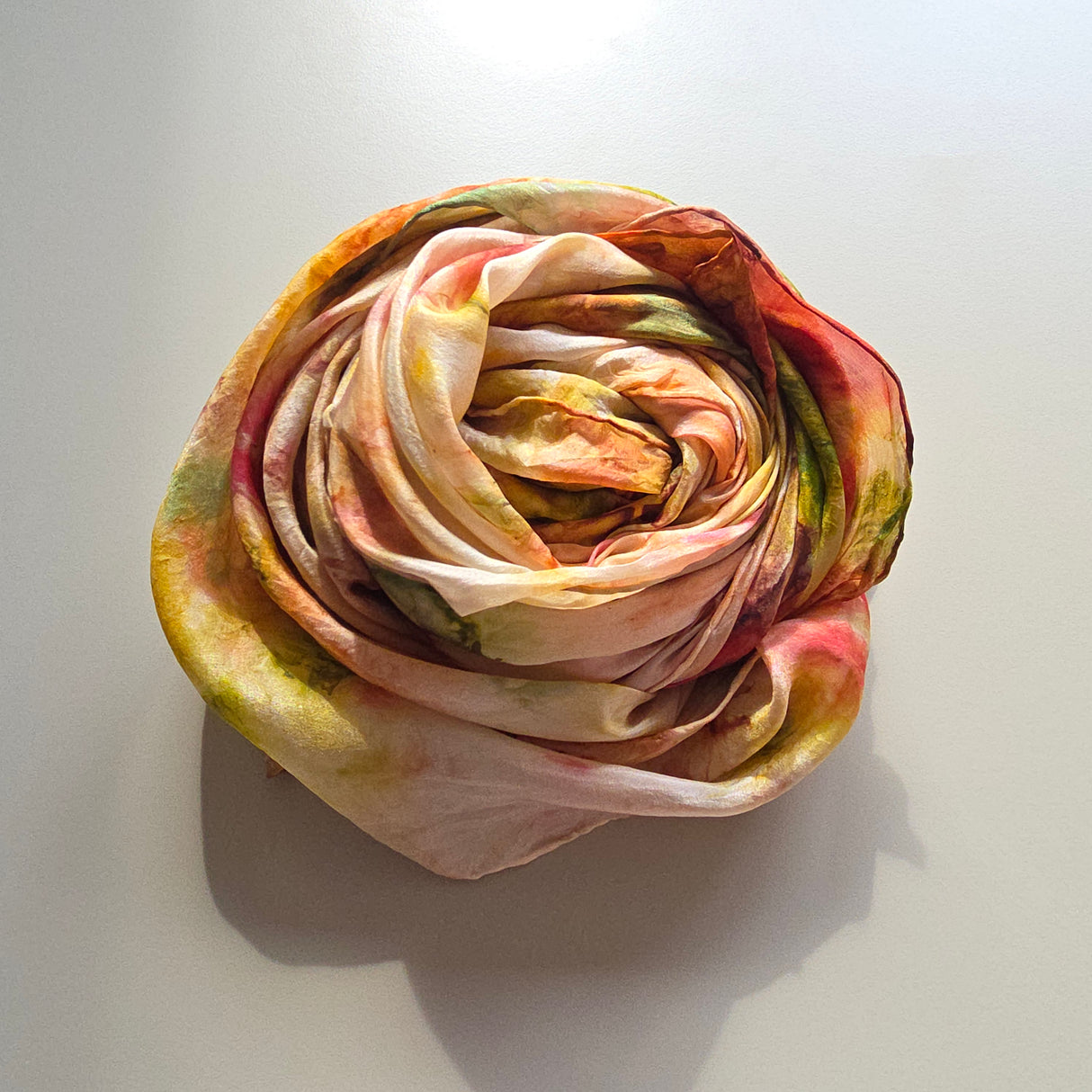 zijden sjaal levenskracht herfsttinten handgeschilderd 220x110 cm